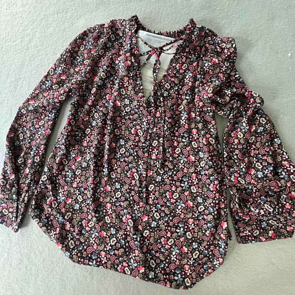 Loft long sleeve flowered blouse NWT